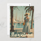 Barcelona 50s vintage travel briefkaart (Voorkant / Achterkant)