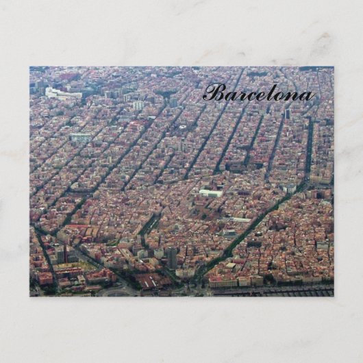 Barcelona Aerial Briefkaart (Voorkant)