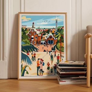 Barcelona Afdruk Barcelona Illustratie Spanje Reis Poster