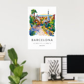 Barcelona Aquarel 1 Poster (Thuiskantoor)