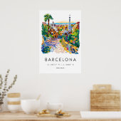 Barcelona Aquarel 1 Poster (Keuken)