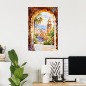 Barcelona Aquarel 2 Poster (Thuiskantoor)