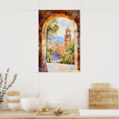 Barcelona Aquarel 2 Poster (Keuken)