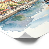 Barcelona aquarel kunst poster (Hoek)