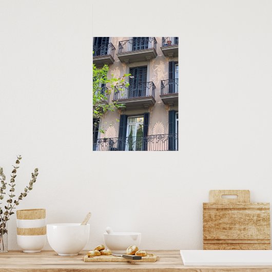 Barcelona Balconies Poster (Keuken)