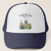 Barcelona Beauty – Iconic Cathedral & City  Trucker Pet (Voorkant)