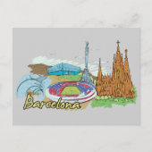 Barcelona, beroemde stad Spanje Briefkaart (Voorkant)