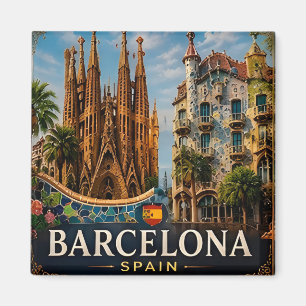 🧲 Barcelona Bezienswaardigheden Reis Souvenir Spa Magneet