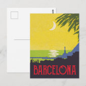 Barcelona bij nacht briefkaart (Voorkant / Achterkant)