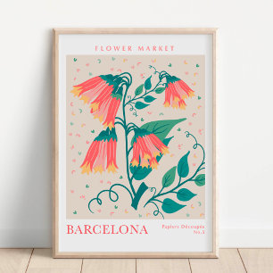 Barcelona Bloemenmarkt Botanisch Poster