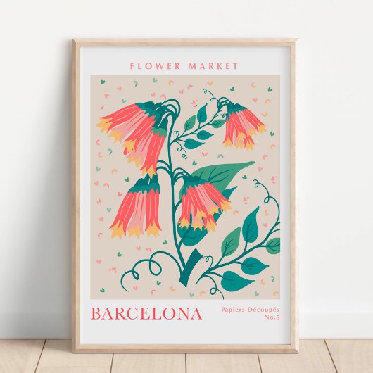 Barcelona Bloemenmarkt Botanisch Poster
