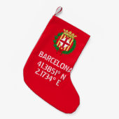 Barcelona Breedtegraad Lengtegraad Wapen   Kleine Kerstsok (Voorkant (Hangend))