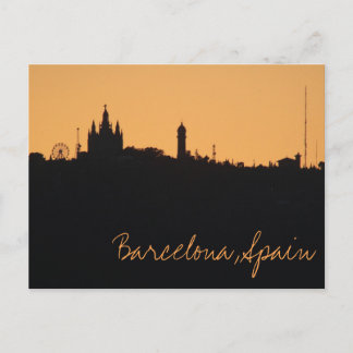 Barcelona, Briefkaart van de zonnevaste skyline in