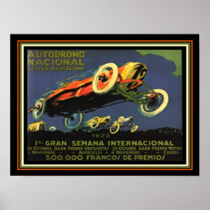 Barcelona Car Race 1923 Reclame 12 x 16 Poster