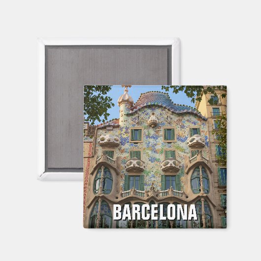 Barcelona Casa Batllo Spanje Reizen Magneet (Voorkant / Achterkant)