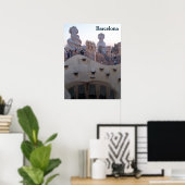 Barcelona Casa Milà door Antoni Gaudí Poster (Thuiskantoor)