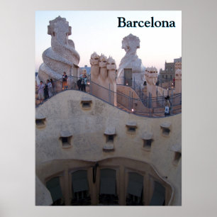 Barcelona Casa Milà door Antoni Gaudí Poster