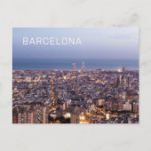 Barcelona Catalonia Sunset Skyline Spanje Cityscap Feestdagenkaart (Voorkant)