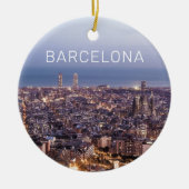 Barcelona Catalonia Sunset Skyline Spanje Cityscap Keramisch Ornament (Voorkant)