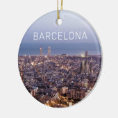 Barcelona Catalonia Sunset Skyline Spanje Cityscap Keramisch Ornament (Links)
