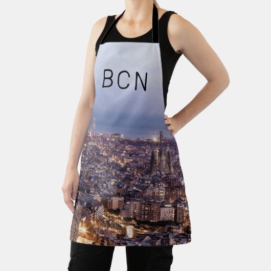 Barcelona Catalonia Sunset Skyline Spanje Cityscap Schort (Insitu)