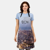 Barcelona Catalonia Sunset Skyline Spanje Cityscap Schort (Gedragen)