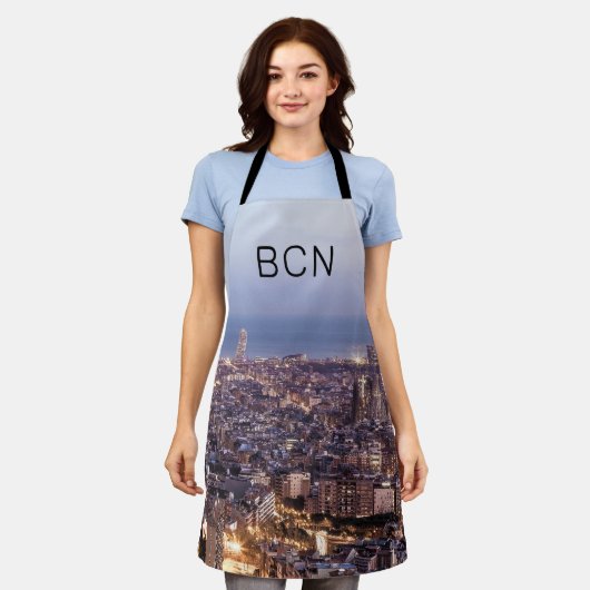 Barcelona Catalonia Sunset Skyline Spanje Cityscap Schort (Gedragen)