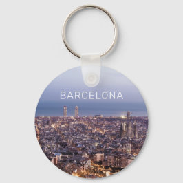 Barcelona Catalonia Sunset Skyline Spanje Cityscap Sleutelhanger