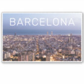 Barcelona Catalonia Sunset Skyline Spanje Cityscap Sticker (Voorkant)
