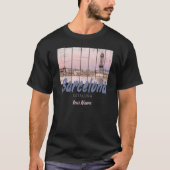 Barcelona Catalonia sunset Skyline Spanje vintage T-shirt (Voorkant)