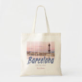 Barcelona Catalonia sunset Skyline Spanje vintage Tote Bag (Voorkant)