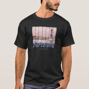 Barcelona Catalonië Zonsondergang Silhouet Spanje  T-shirt