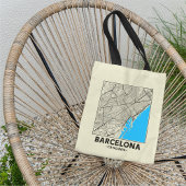 Barcelona, Catalunya City Map Tote Bag