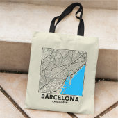 Barcelona, Catalunya City Map Tote Bag