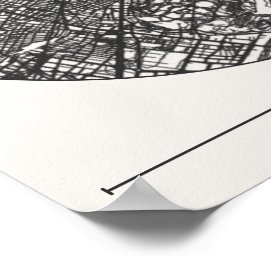 Barcelona Charcoal City Map Poster Minimal Europe (Hoek)