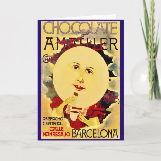 Barcelona chocoladekaart kaart (Voorkant)