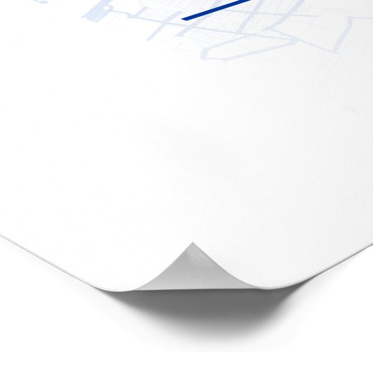 Barcelona City Map Blue Poster (Hoek)