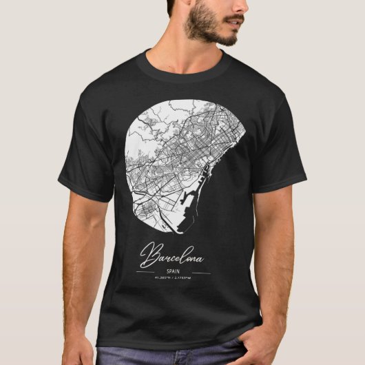 Barcelona City Map T-shirt (Voorkant)