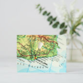 Barcelona City Pin Map Briefkaart (Staand voorkant)