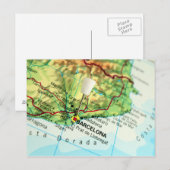 Barcelona City Pin Map Briefkaart (Voorkant / Achterkant)