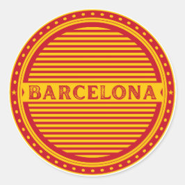 Barcelona City Pride Emblem – Spanish Identity Ronde Sticker