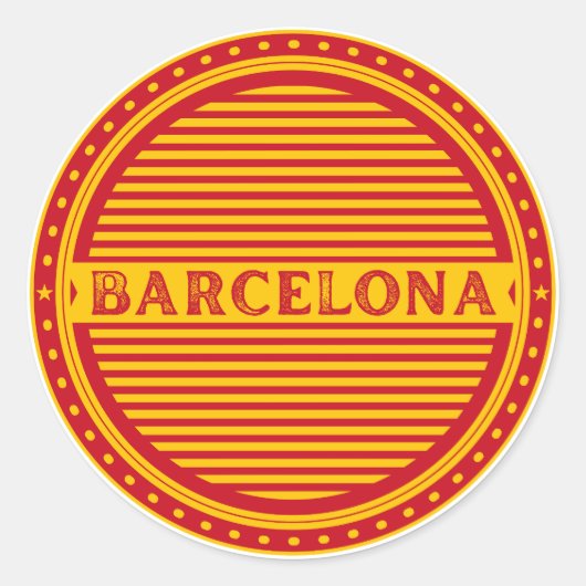 Barcelona City Pride Emblem – Spanish Identity Ronde Sticker (Voorkant)