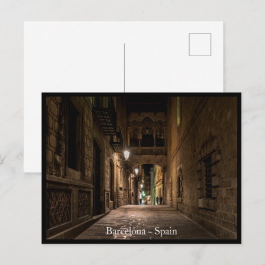 Barcelona City, Spanje Briefkaart (Voorkant / Achterkant)