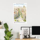 Barcelona City Street View Poster Mediterranean (Thuiskantoor)