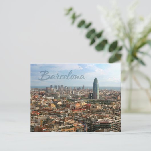 Barcelona-cityscape Briefkaart (Staand voorkant)