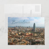 Barcelona-cityscape Briefkaart (Voorkant / Achterkant)