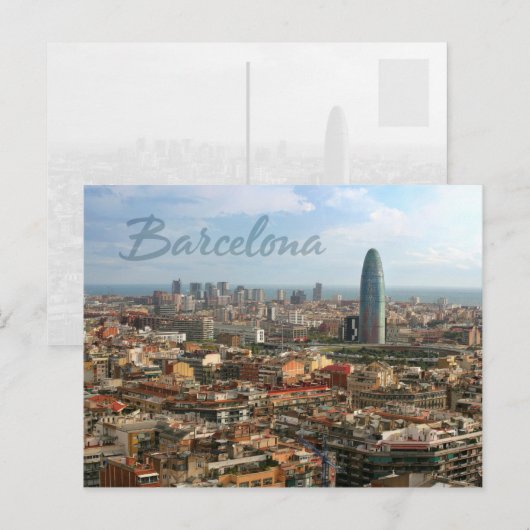 Barcelona-cityscape Briefkaart (Voorkant / Achterkant)