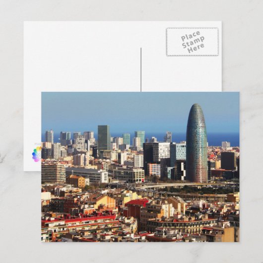 Barcelona-cityscape Briefkaart (Voorkant / Achterkant)