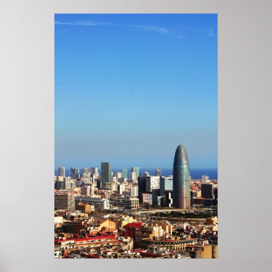 Barcelona-cityscape Poster (Voorkant)
