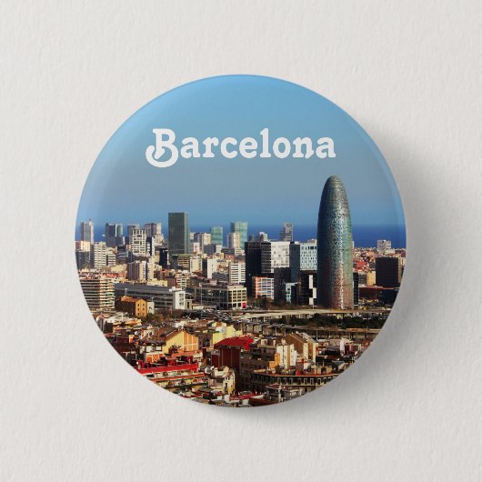 Barcelona-cityscape Ronde Button 5,7 Cm (Voorkant)